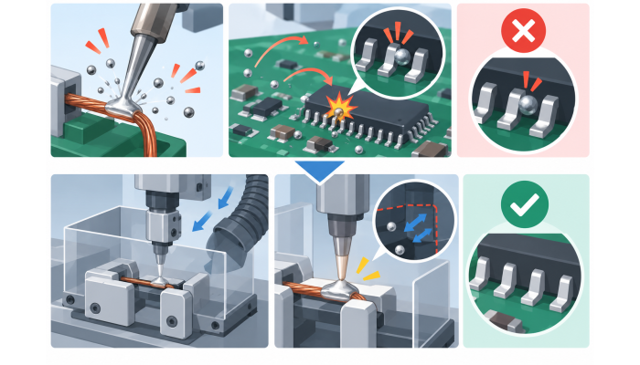 Preventing Short Circuits in Electronic Components Caused by Solder Ball Spatter | Protective Design for Automated Soldering Equipment Based on Past Defect Cases